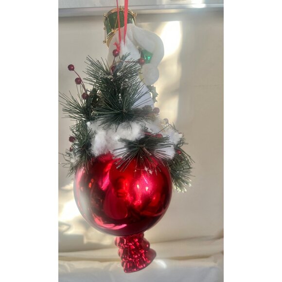 Santa Claus Christmas Ornament with Decorations Pine Accents 12” - Picture 16 of 16